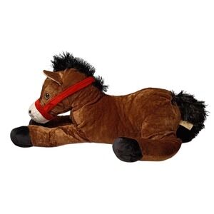 Dan Dee Brown Horse Pony Plush Stuffed Animal Large 24" Red Bridle